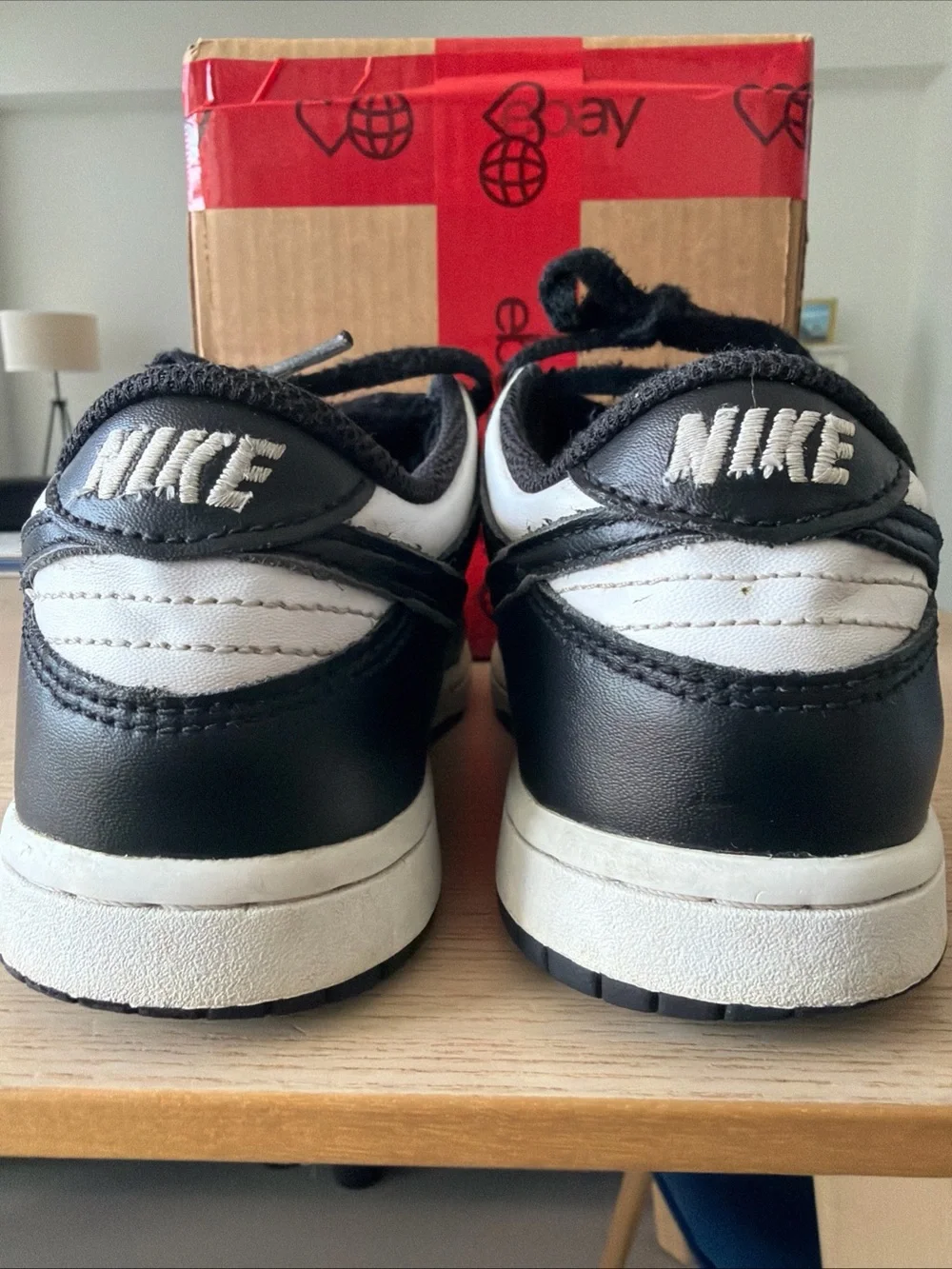 Nike Dunk Low Shoes Youth Size 1.5 Y Black White Panda GS